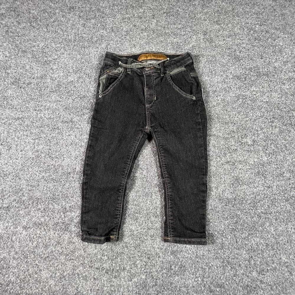 Zara Jeans Kids Boys 18x11 Black Cotton Denim Straight Leg Travel Streetwear
